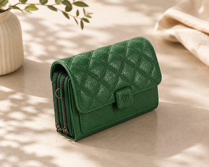 Bolso bandolera Wrangler para mujer, acolchado, cartera para mujer, bolso bandolera pequeño para mujer, de cuero suave verde, bolso bandolera con correa