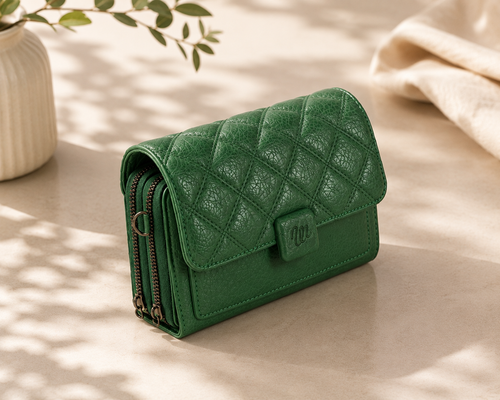 Bolso bandolera Wrangler para mujer, acolchado, cartera para mujer, bolso bandolera pequeño para mujer, de cuero suave verde, bolso bandolera con correa