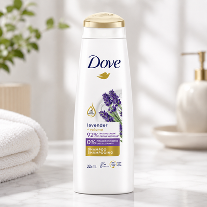 Champú voluminizador Dove para cabello debilitado Ritual engrosador Champú para el cabello con lavanda 355 ml